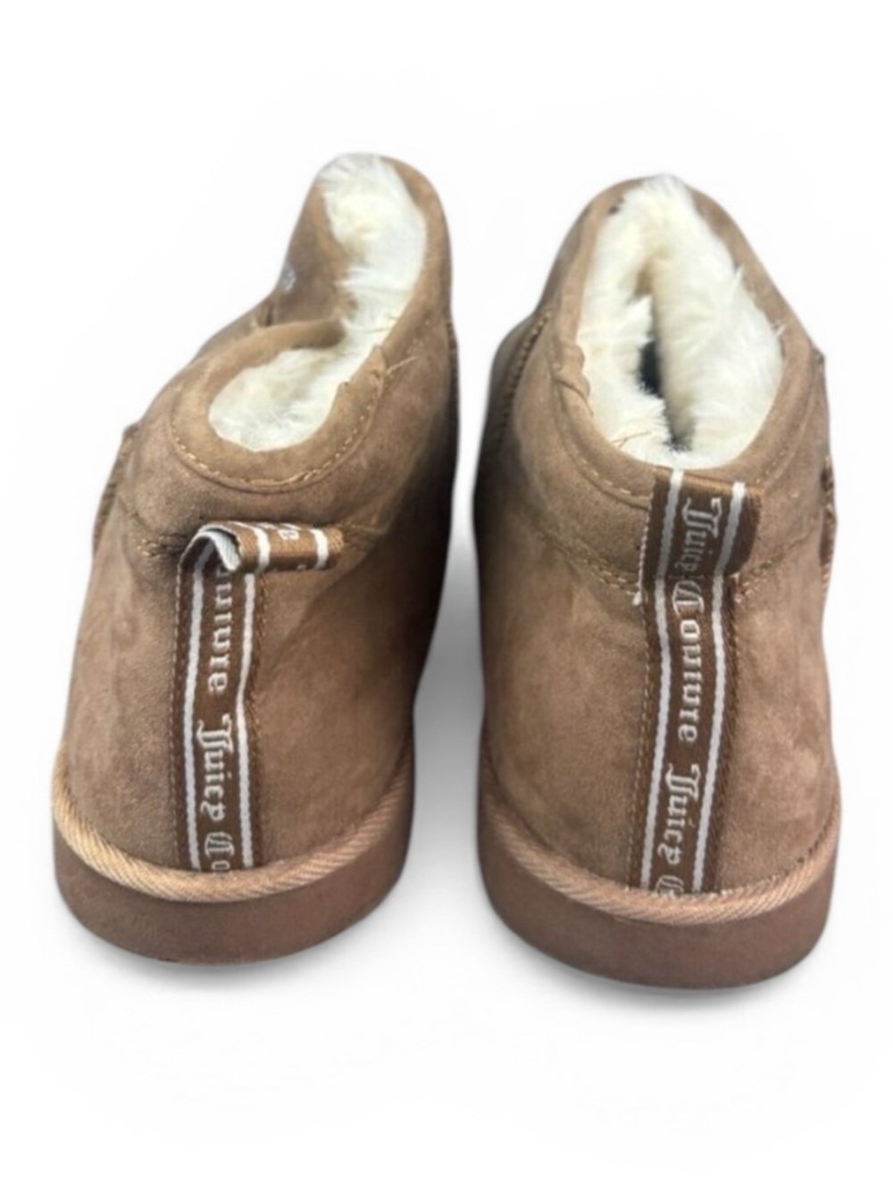 Juicy Couture Tan Suede Faux-Fur Lined Ankle Booties Womens Size 10